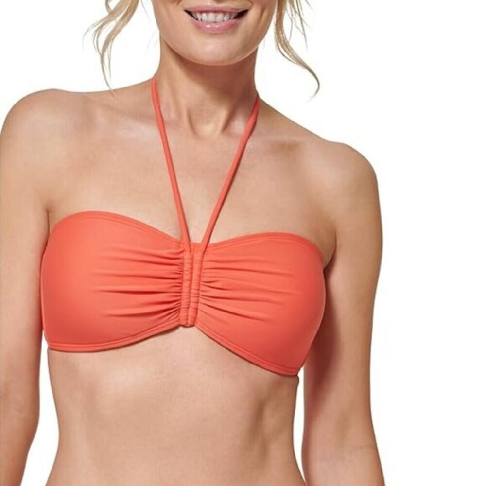 TOMMY HILFIGER Convertible Bandeau Bikini Top Large Orange
